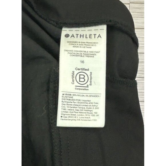 NWT $139 Athleta Sz16 Flat Black Trekkie Convertible Hiking 3 in1 Scrunch Ankle - Picture 5 of 13